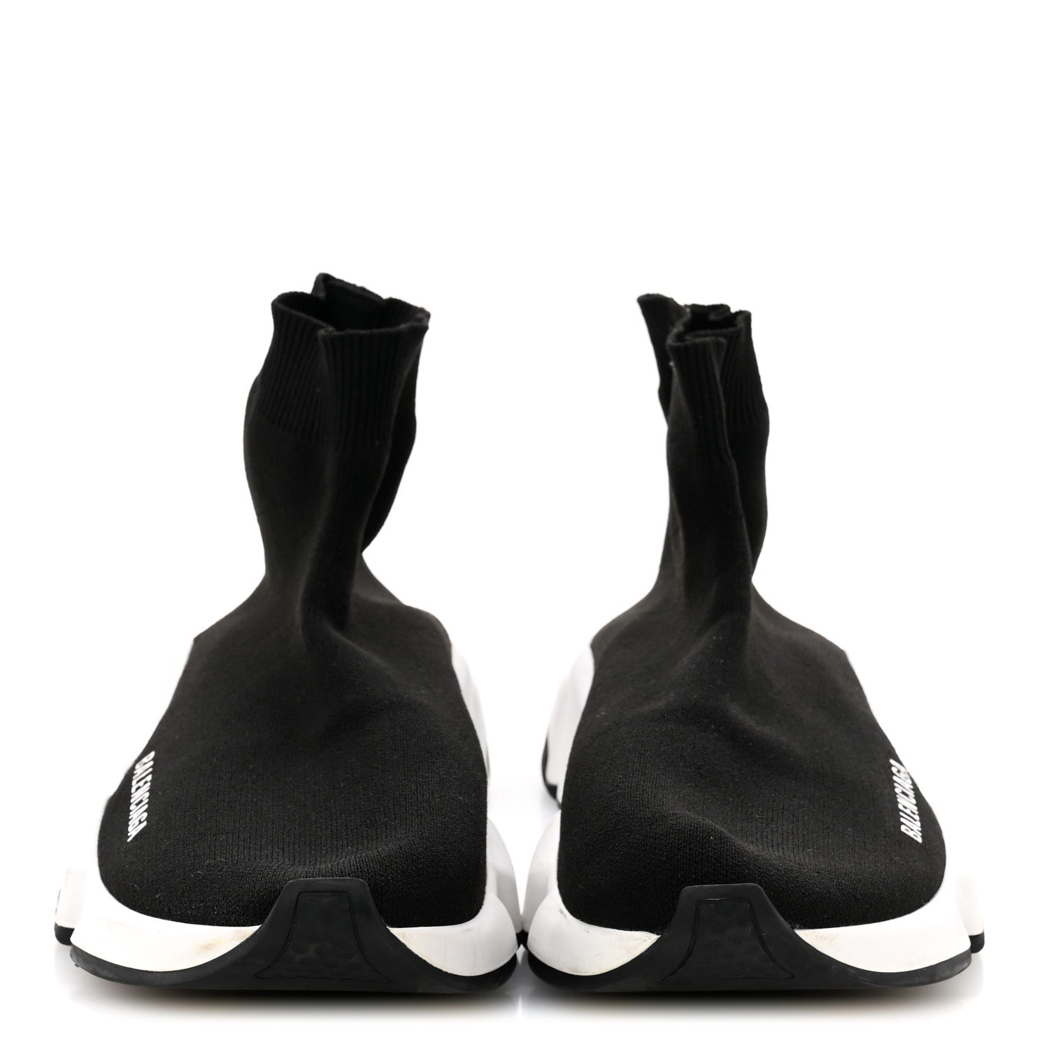 Balenciaga Neoprene Knit Womens Speed Sneakers 39 Black White 3 of 9