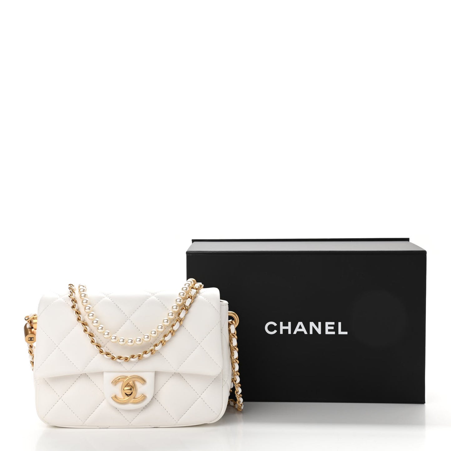 Lambskin Quilted Mini My Perfect Flap White