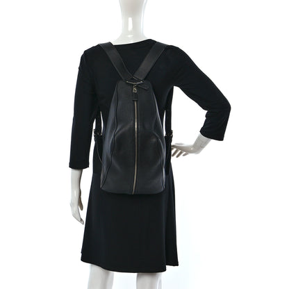 Prada Vitello Daino Triangle Backpack Black 2 of 8