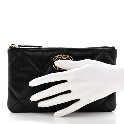 Chanel Goatskin Quilted Small Chanel 19 Pouch Black 2 of 8