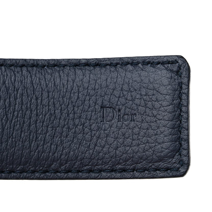 Christian Dior Calfskin 30 Montaigne Reversible Belt 95 38 Black Navy 4 of 5