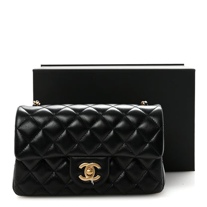 Chanel Lambskin Quilted Mini Rectangular Pearl Crush Flap Black 11 of 11