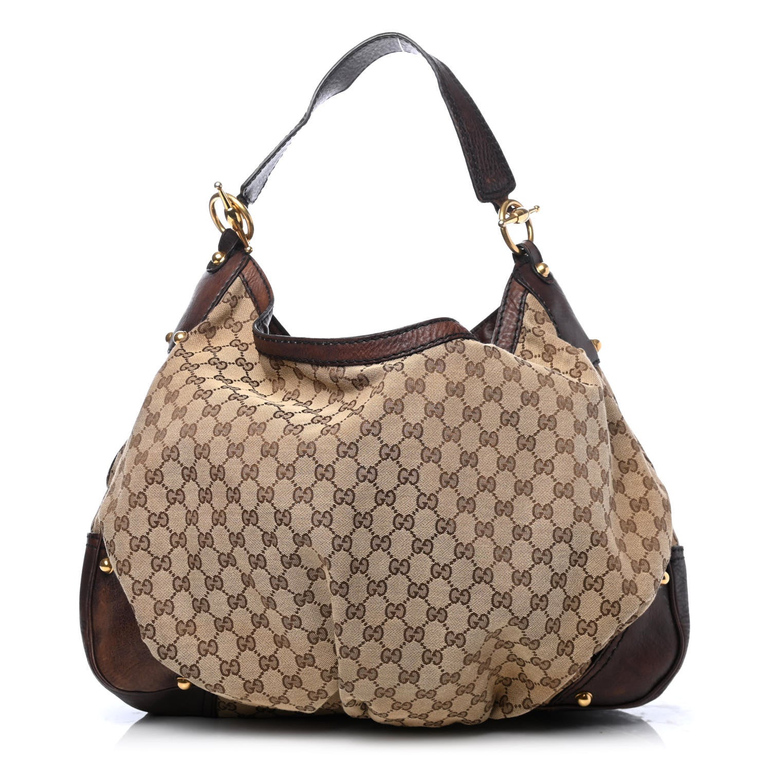 Gucci Monogram Large Jockey Hobo Brown 1 of 4