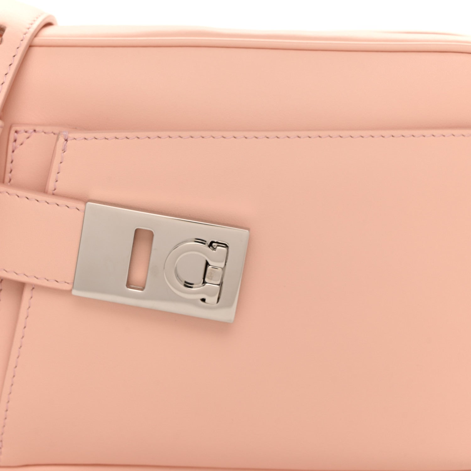 Salvatore Ferragamo Calfskin Gancio Small Archive Camera Case Nylund Pink 8 of 10