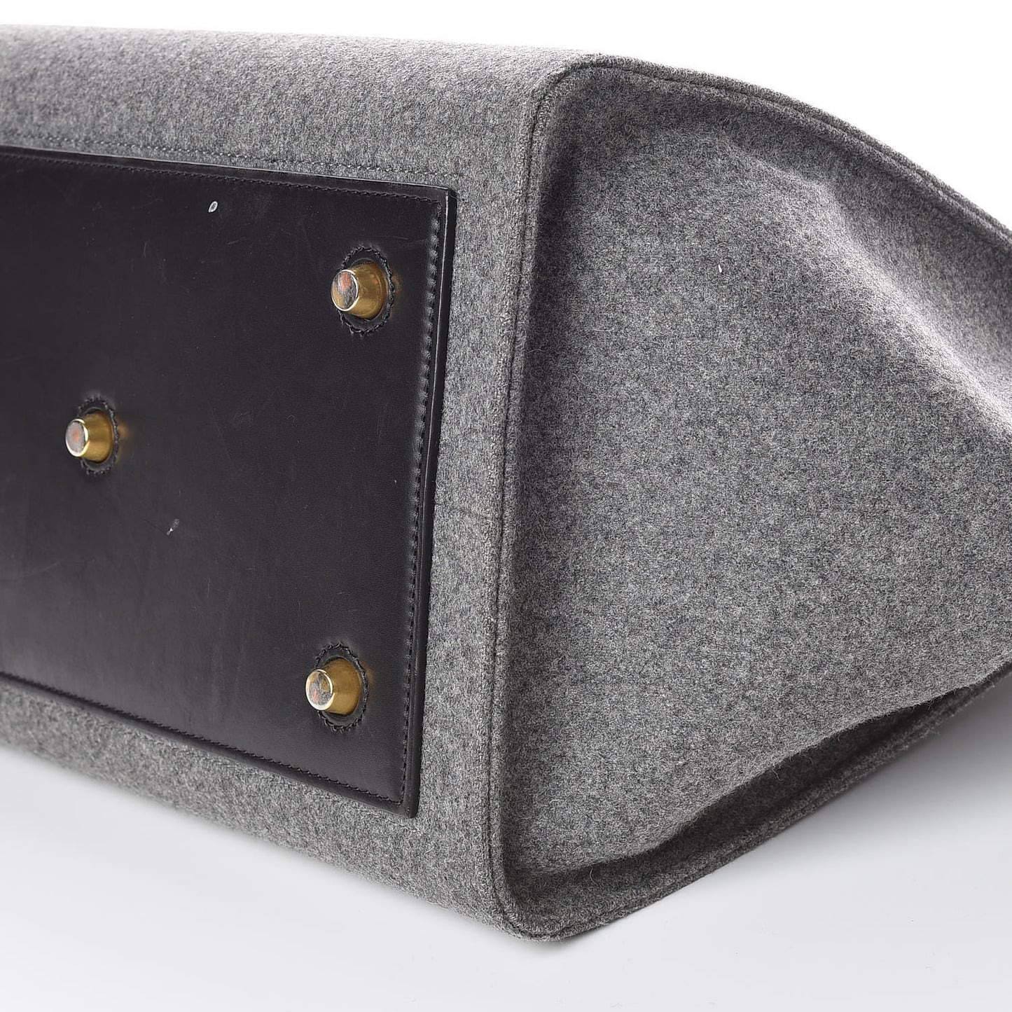 Felt Calfskin Medium Tie Knot Tote Grey Black
