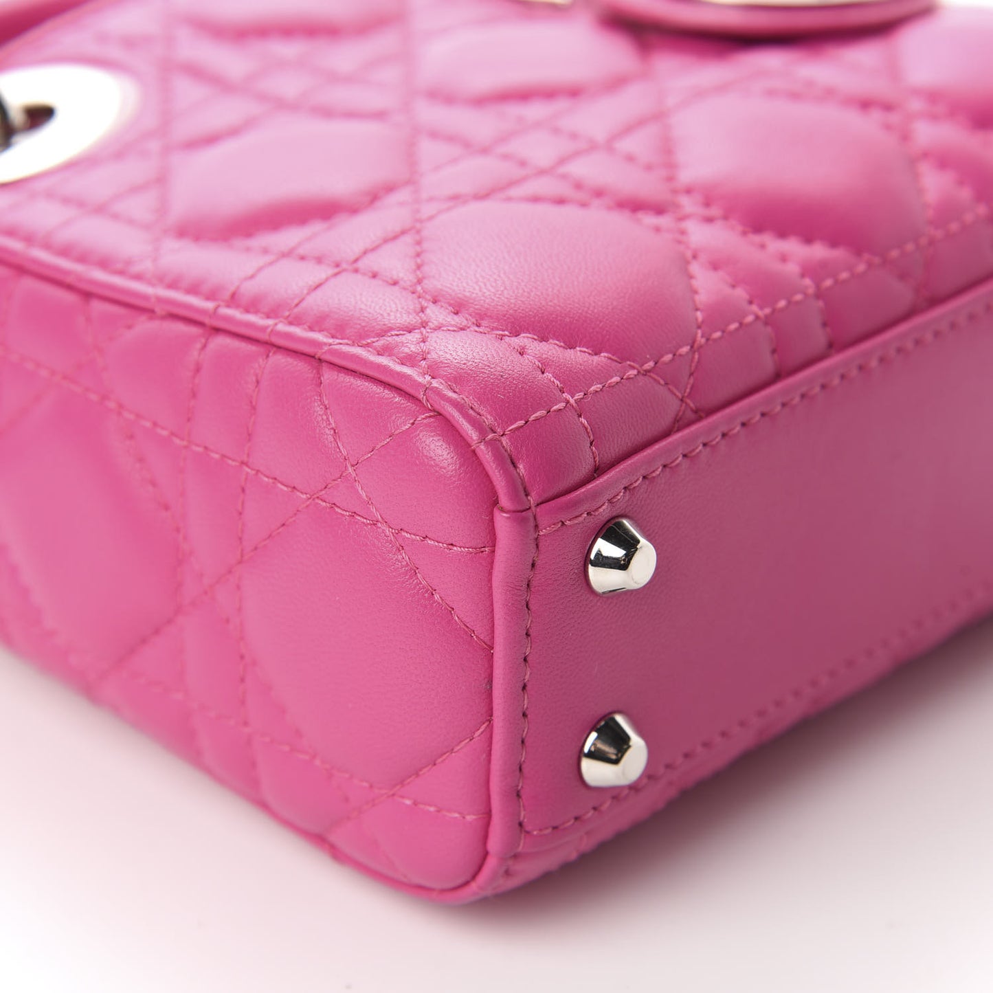 Lambskin Cannage Mini Lady Dior Sorbet