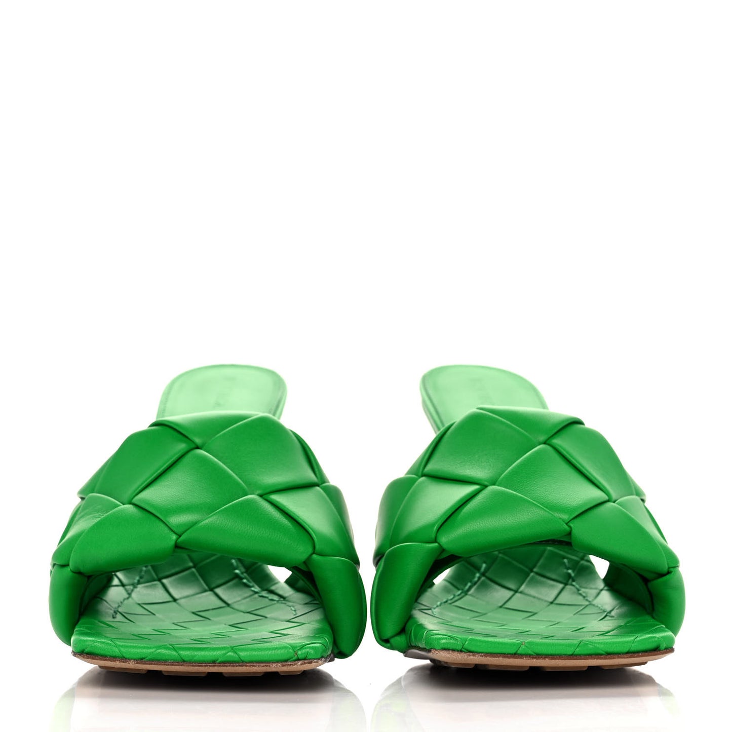 Nappa Maxi Intrecciato Lido 90mm Mule Sandals 38 Grass