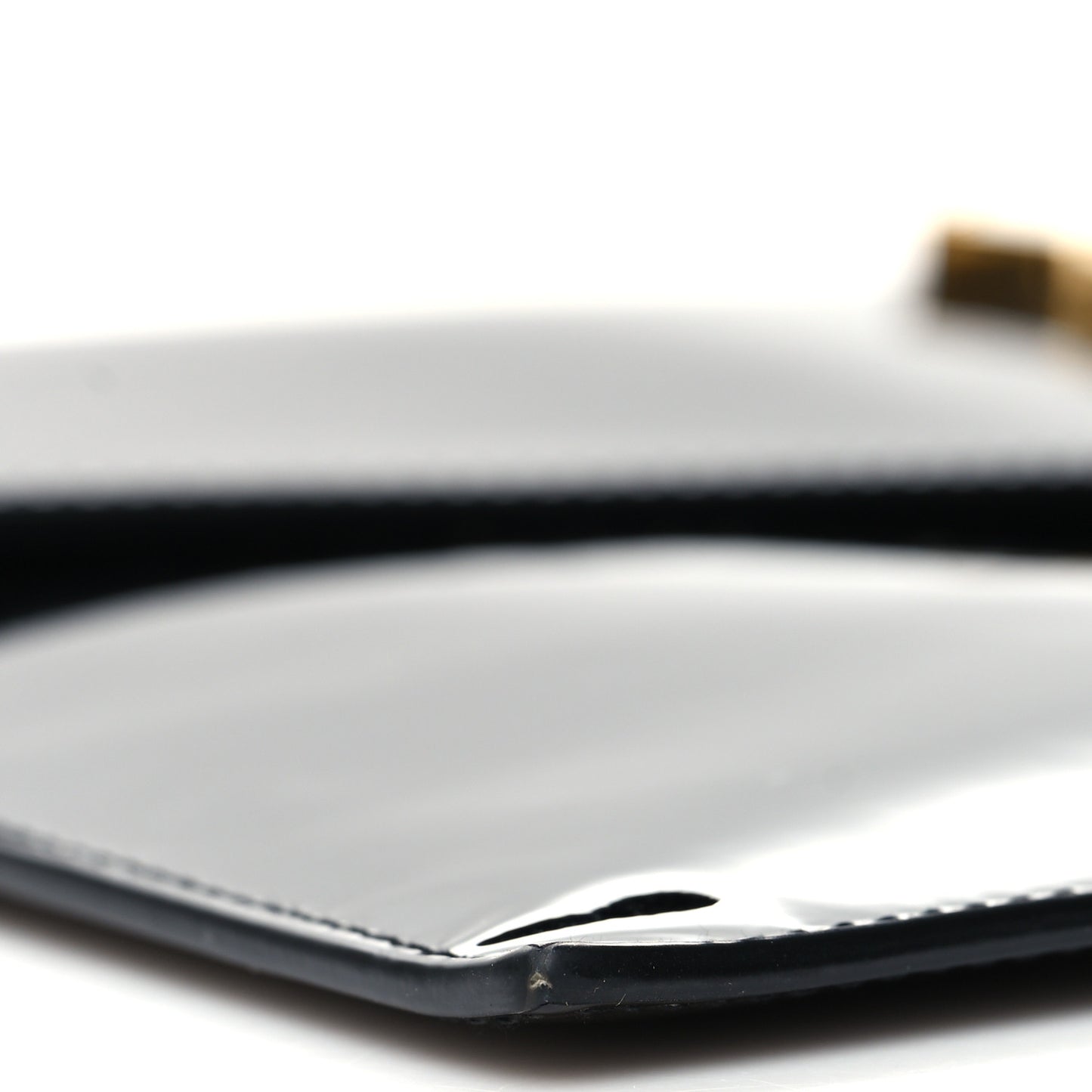Patent Calfskin Monogram Uptown Clutch Black