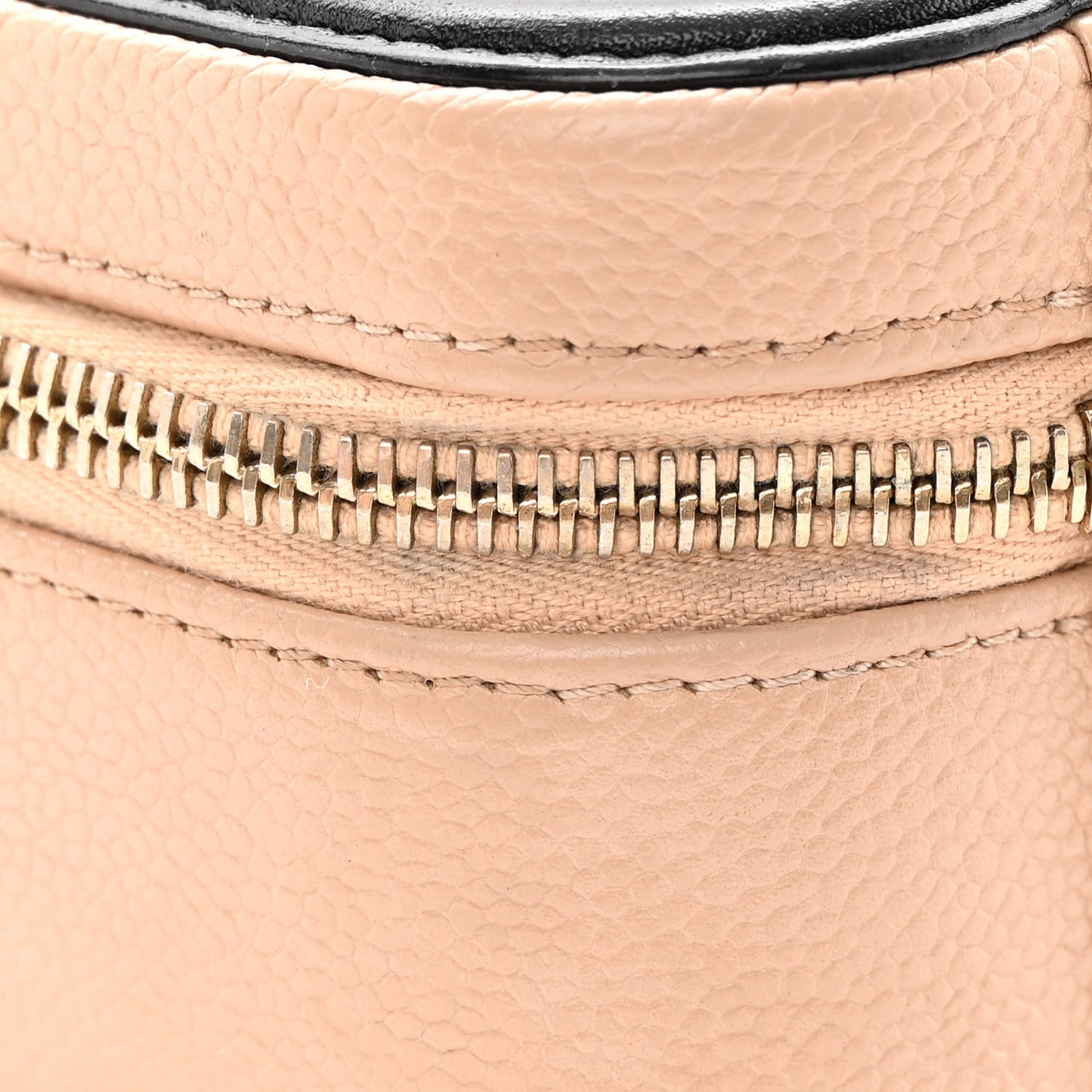 Caviar Quilted Medium CC Filigree Vanity Case Beige Black