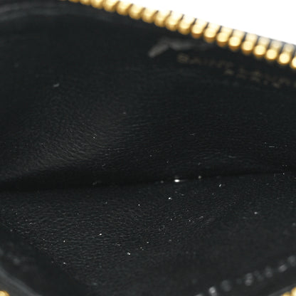 Saint Laurent Monogram Grain de Poudre 5 Fragments Zip Pouch Card Holder Black 5 of 8