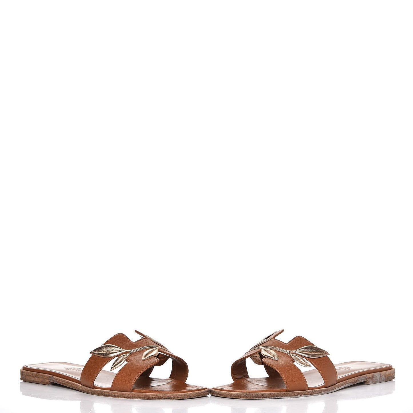 Laminated Nappa Calfskin Oran Sandals 39 Gold