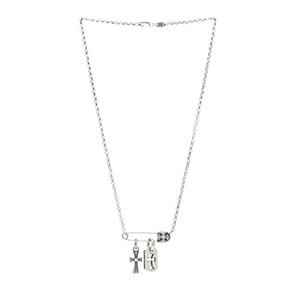 Chrome Hearts Sterling Silver Safety Pin Multi Pendant Necklace 3 of 5