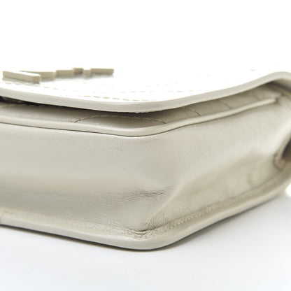 Saint Laurent Crinkled Calfskin Matelasse Monogram Niki Chain Wallet Crema Soft 10 of 11