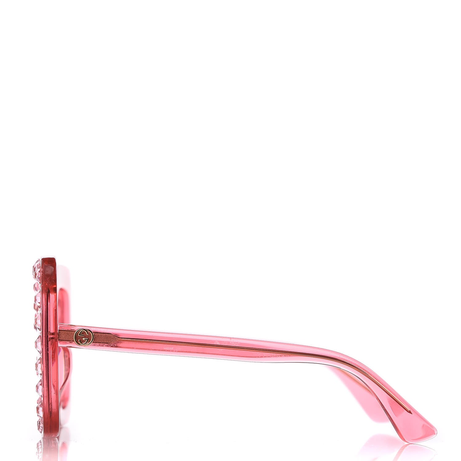 Gucci Crystal Square Frame Sunglasses GG0148S Pink 2 of 9