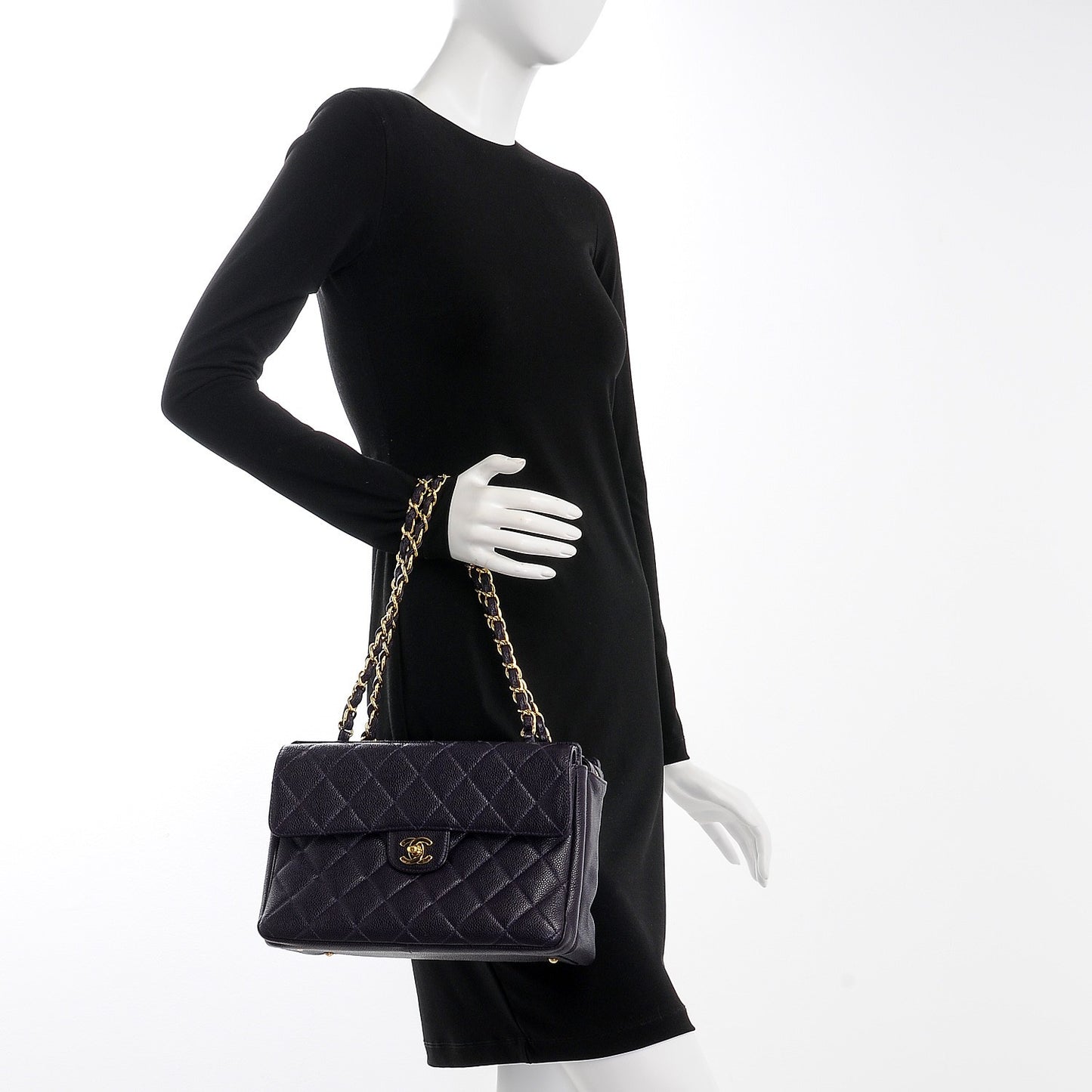 Caviar Quilted Camera Case Purple