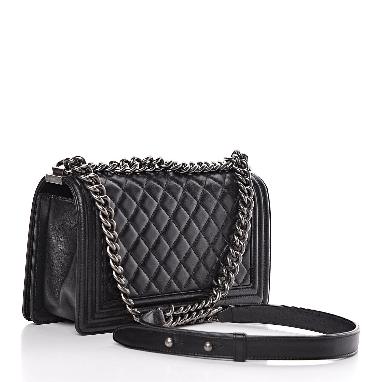 Chanel Lambskin Quilted Medium Boy Flap Black 3 of 11
