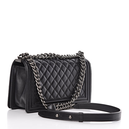 Chanel Lambskin Quilted Medium Boy Flap Black 3 of 11