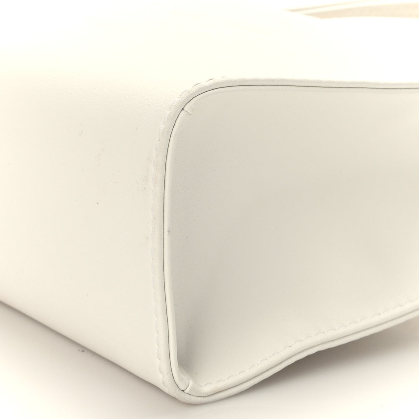 Vegan Leather Small Shopping Bag White