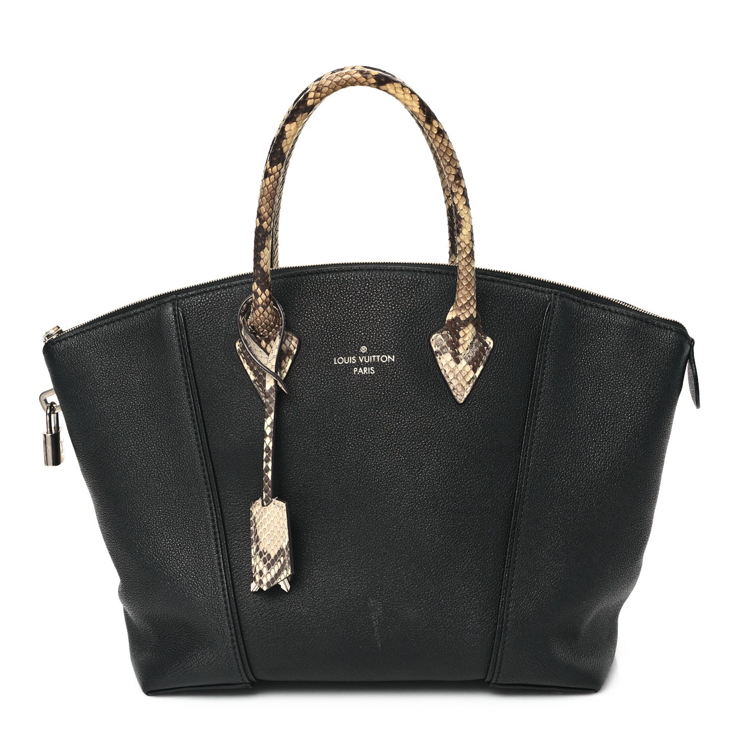Veau Cachemire Snakeskin Soft Lockit MM Black