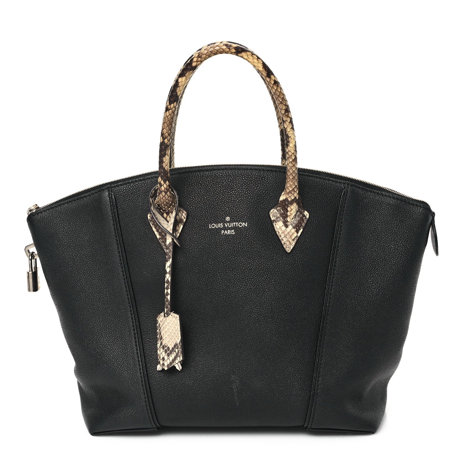 Louis Vuitton Veau Cachemire Snakeskin Soft Lockit MM Black 1 of 13