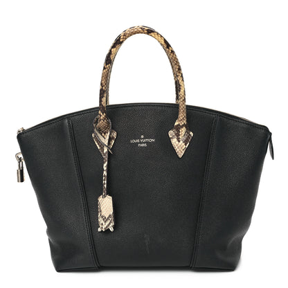 Louis Vuitton Veau Cachemire Snakeskin Soft Lockit MM Black 1 of 13