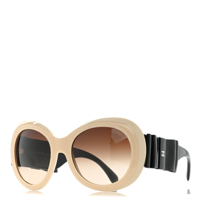 Chanel Acetate Patent CC Bow Sunglasses 5282-Q Beige Black 1 of 8