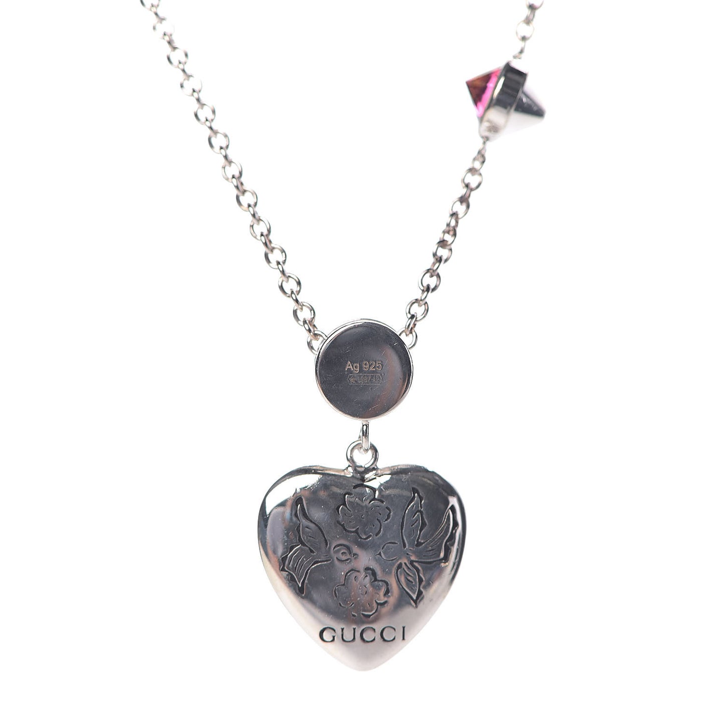 Sterling Silver Crystal Blind For Love Pendant Necklace