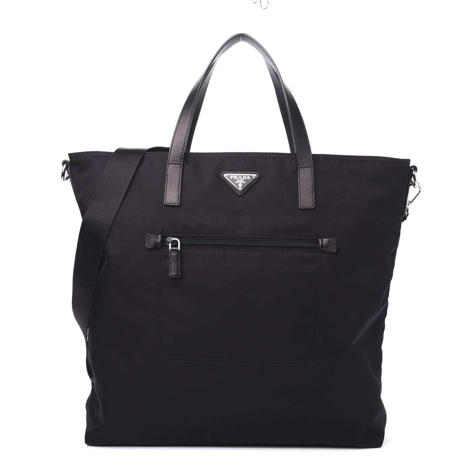 Prada Tessuto Nylon Saffiano Tote Black 1 of 13