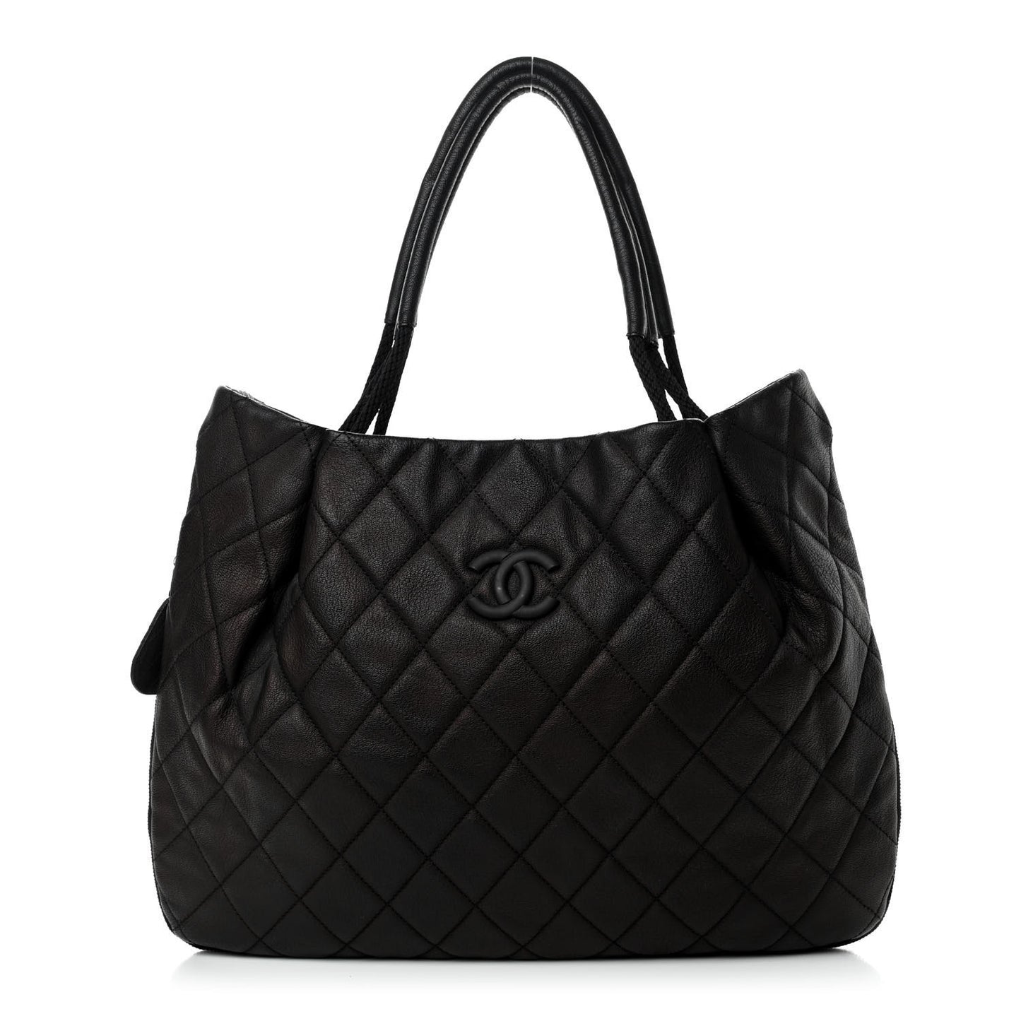 Quilted Soho Expandable Zip Shoulder Bag Black