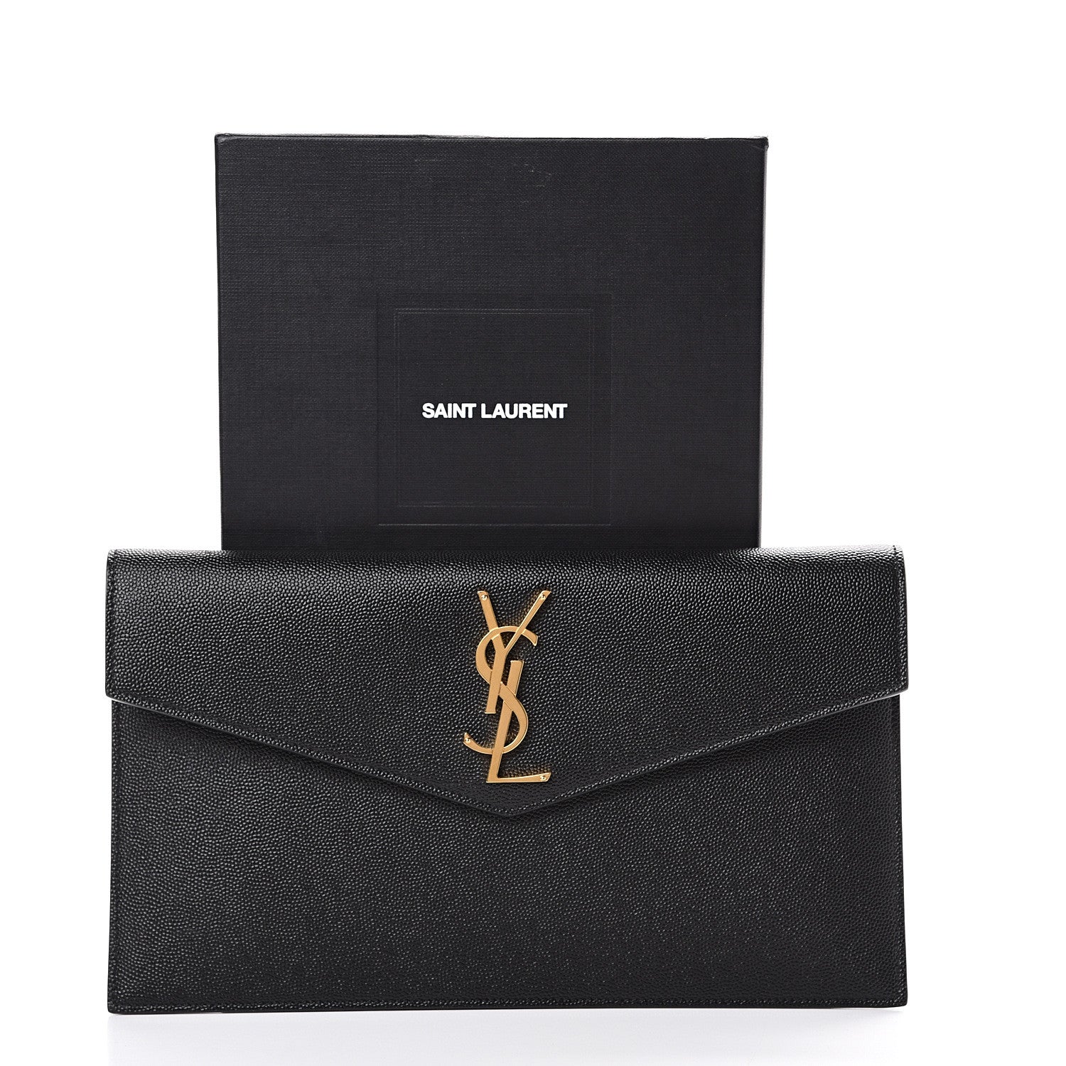 Saint Laurent Grain De Poudre Uptown Pouch Black 7 of 7