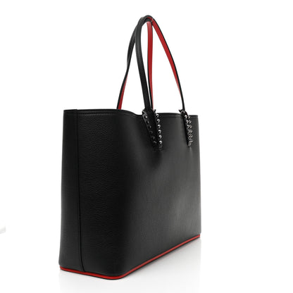 Christian Louboutin Calfskin Spikes Small East West Cabata Tote Black 4 of 9