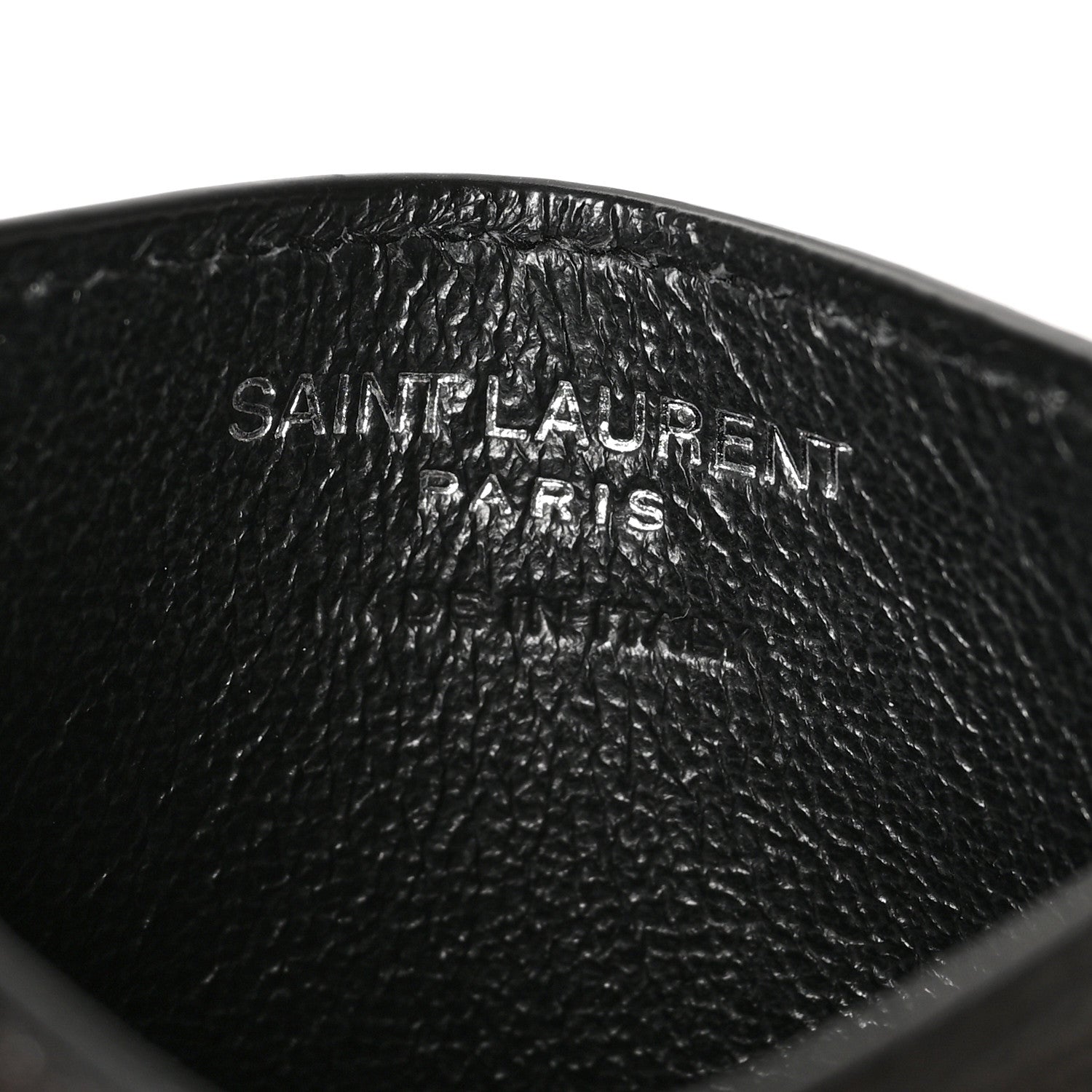 Saint Laurent Grain De Poudre Matelasse Chevron Monogram Credit Card Case Black 6 of 8