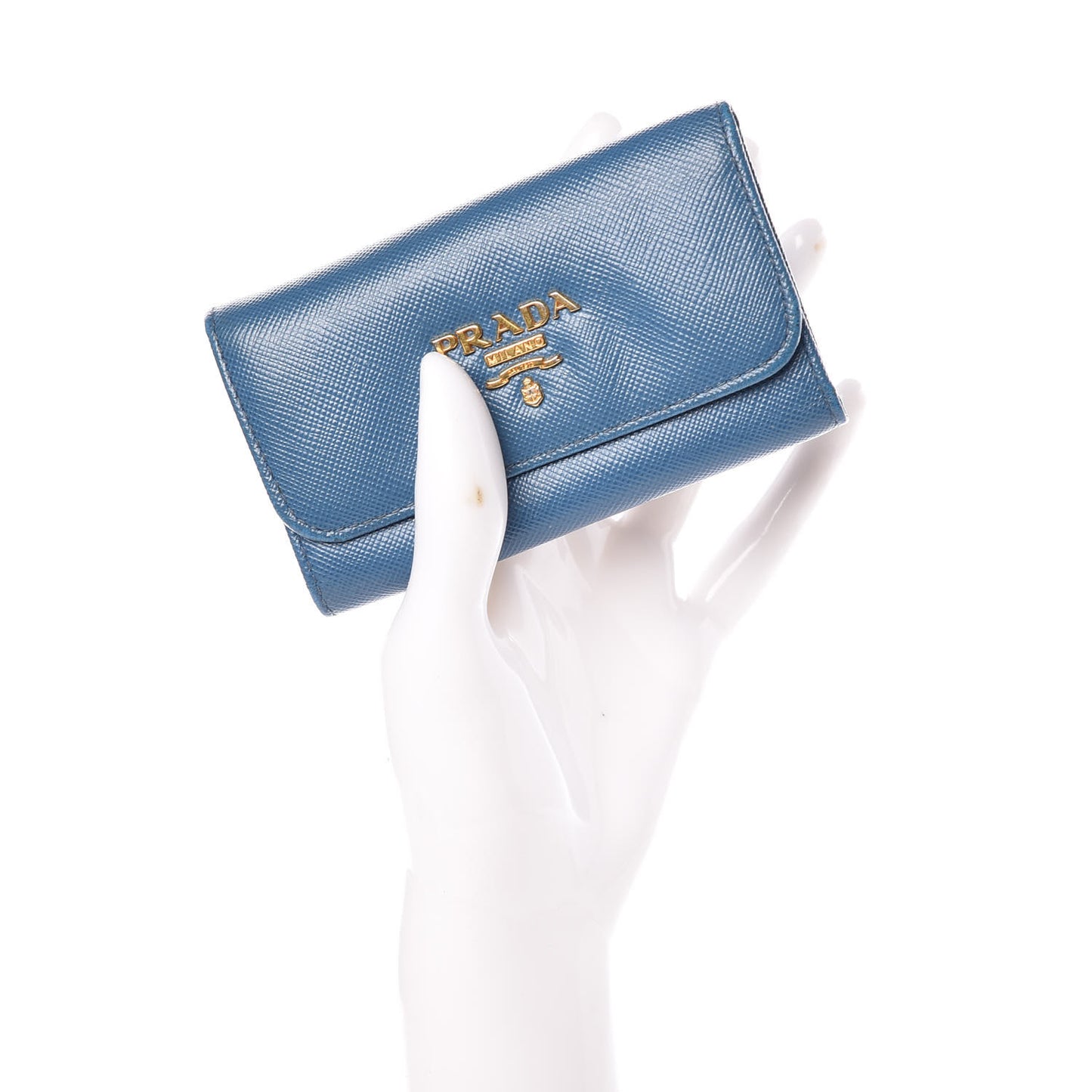 Saffiano Metal 6 Key Holder Cobalto