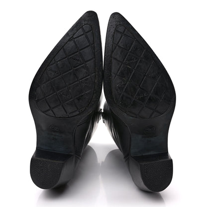 Chanel Calfskin Embroidered Western Cowboy Boots 39 Black 5 of 10