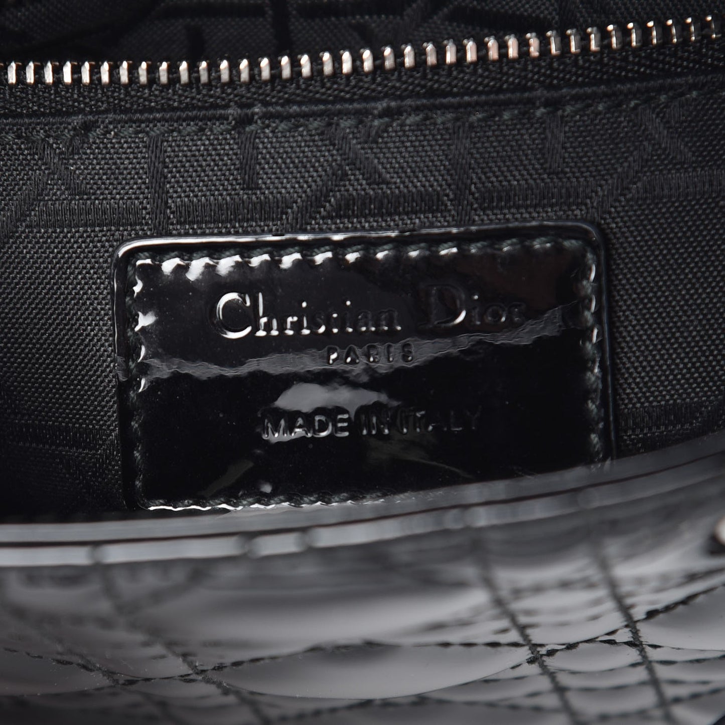 Patent Cannage Mini Lady Dior Black