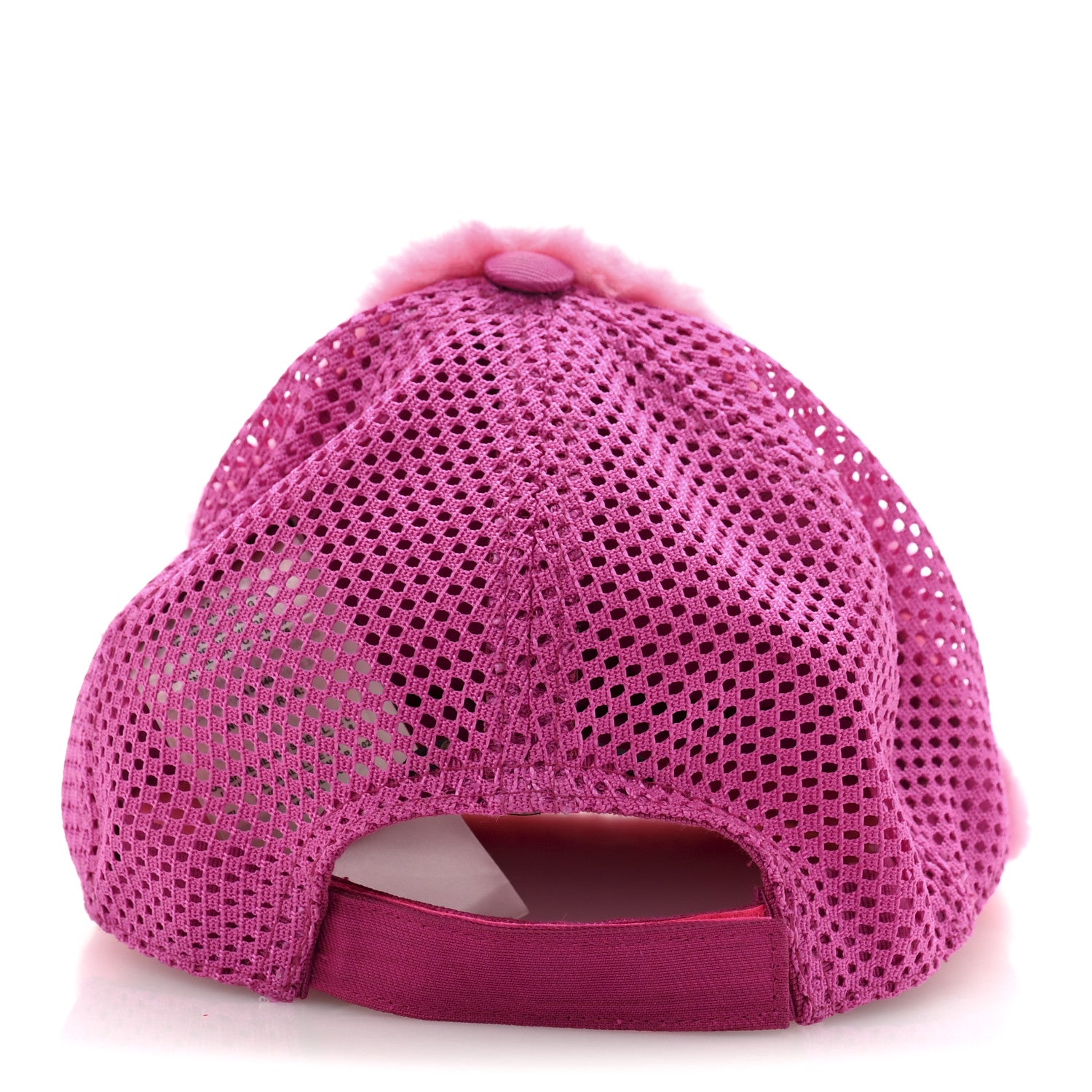 Fendi Cotton Shearling FF Baseball Hat M Fucshia 6 of 10