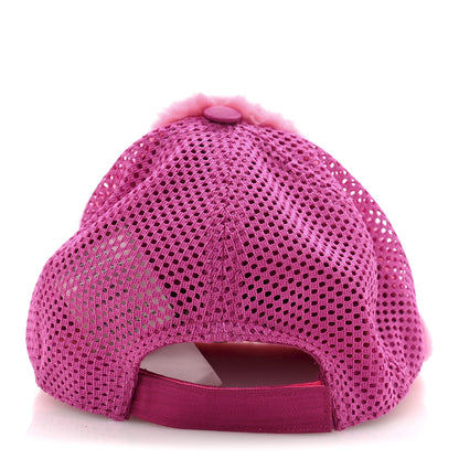 Fendi Cotton Shearling FF Baseball Hat M Fucshia 6 of 10