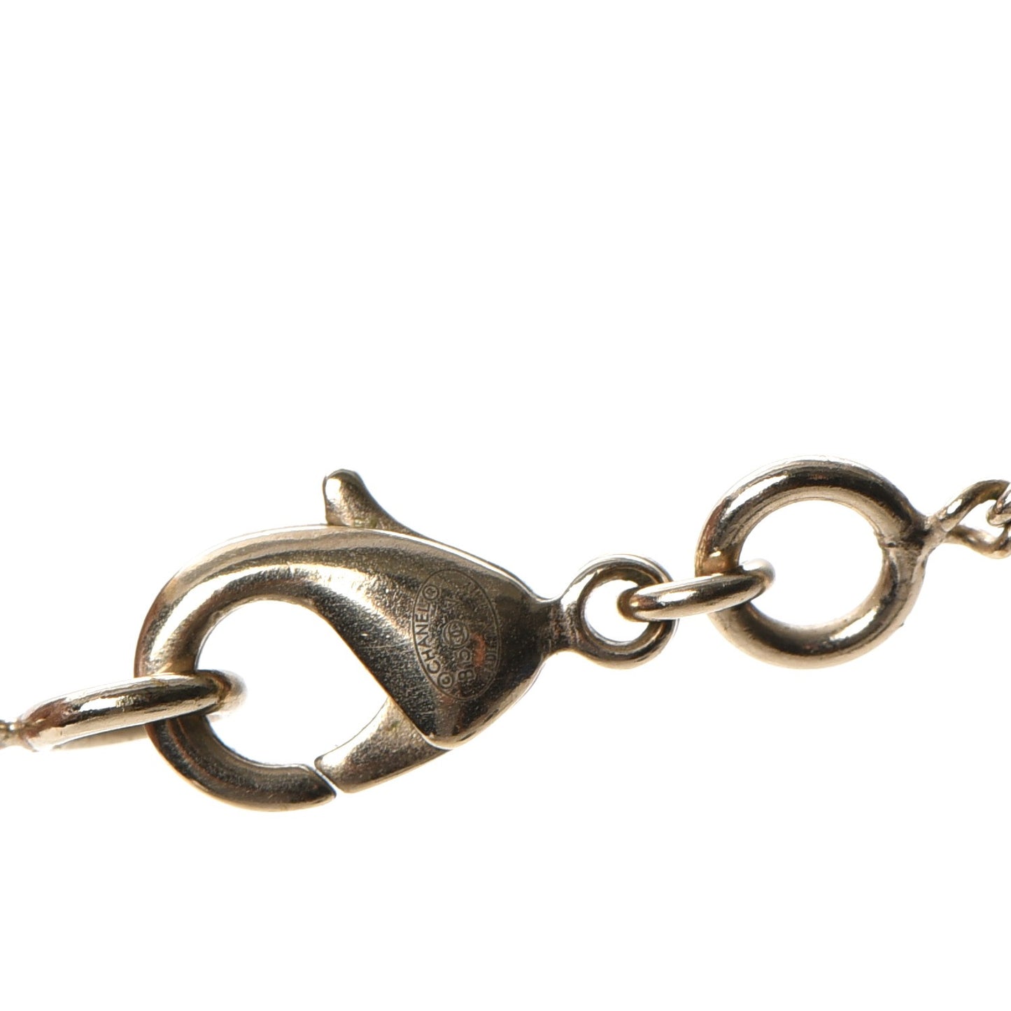 Enamel CC Baroque Pearl Drop Necklace Black Gold