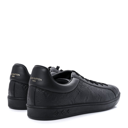 Louis Vuitton Grained Calfskin Embossed Monogram Mens Luxembourg Sneakers 7.5 Black 4 of 10