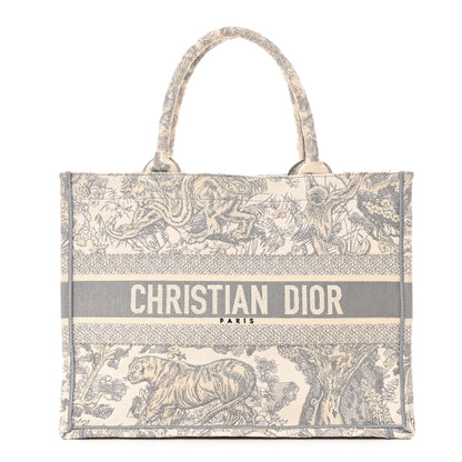Christian Dior Canvas Embroidered Medium Dioriviera Toile De Jouy Book Tote Gray 1 of 14