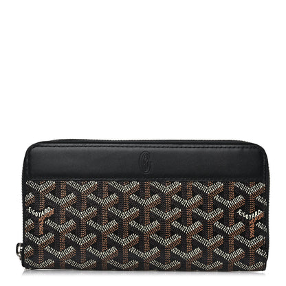 Goyard Goyardine Matignon Zip Around GM Wallet Black 1 of 9