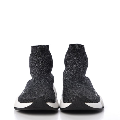 Balenciaga Knit Metal Womens Speed Sneakers 40 Black Gold 2 of 9