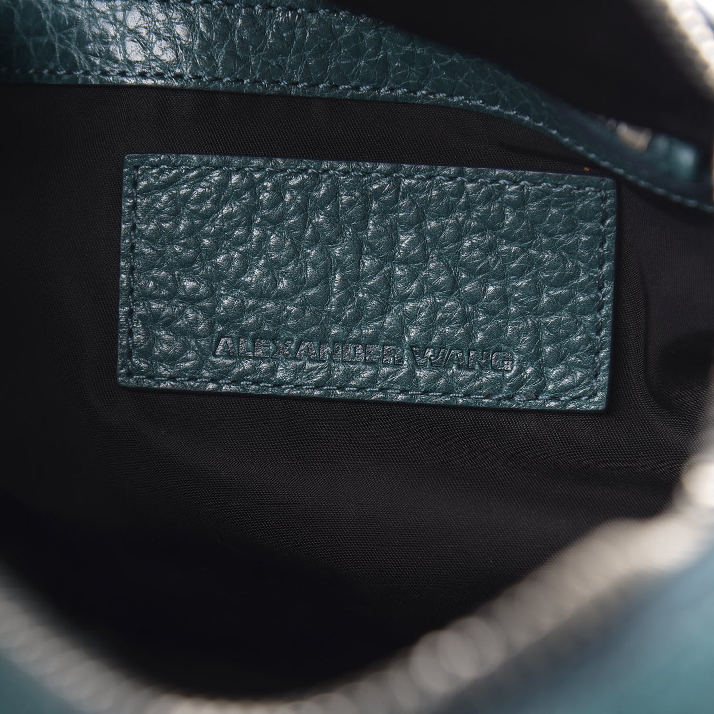 Pebbled Lambskin Inside Out Rockie Dark Mosaic Teal Silver Hardware