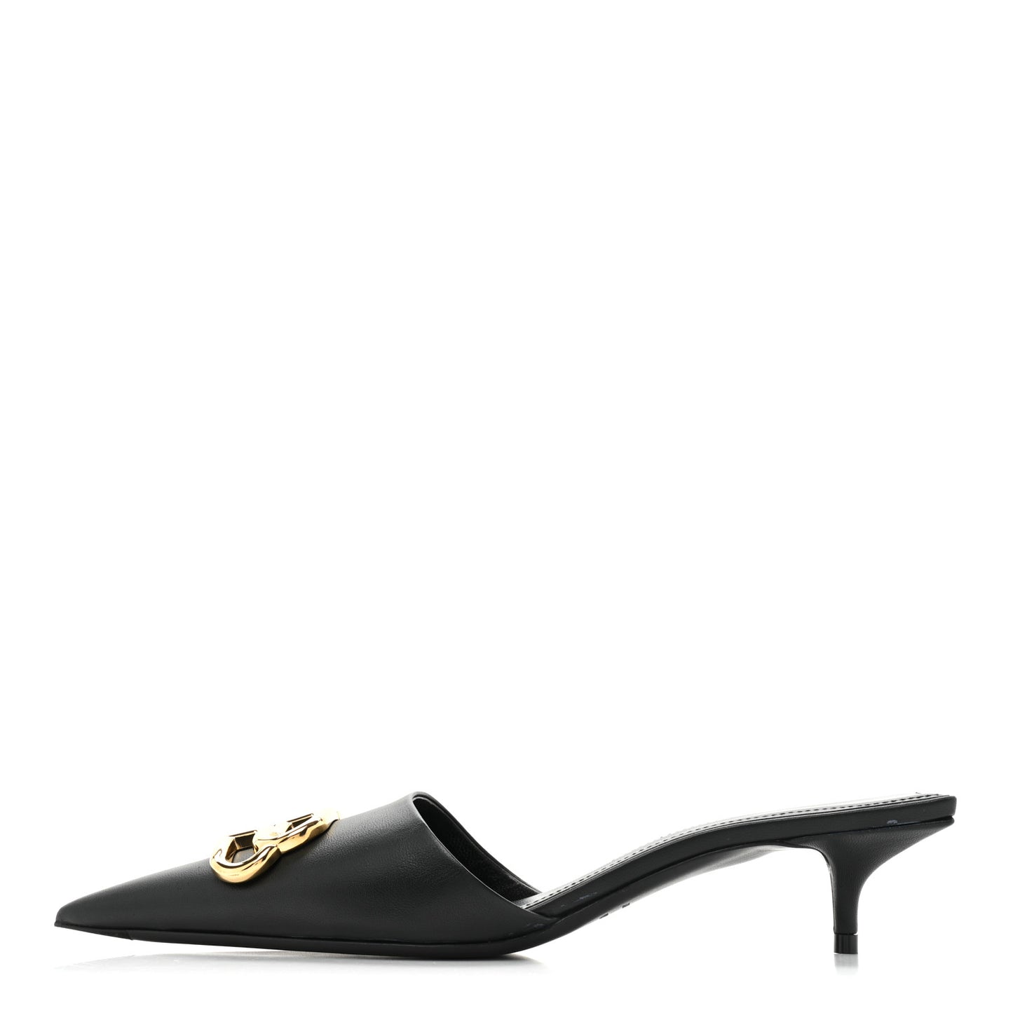 Soft Nappa BB Square Knife Pointed Toe 40mm Mules 37 Black