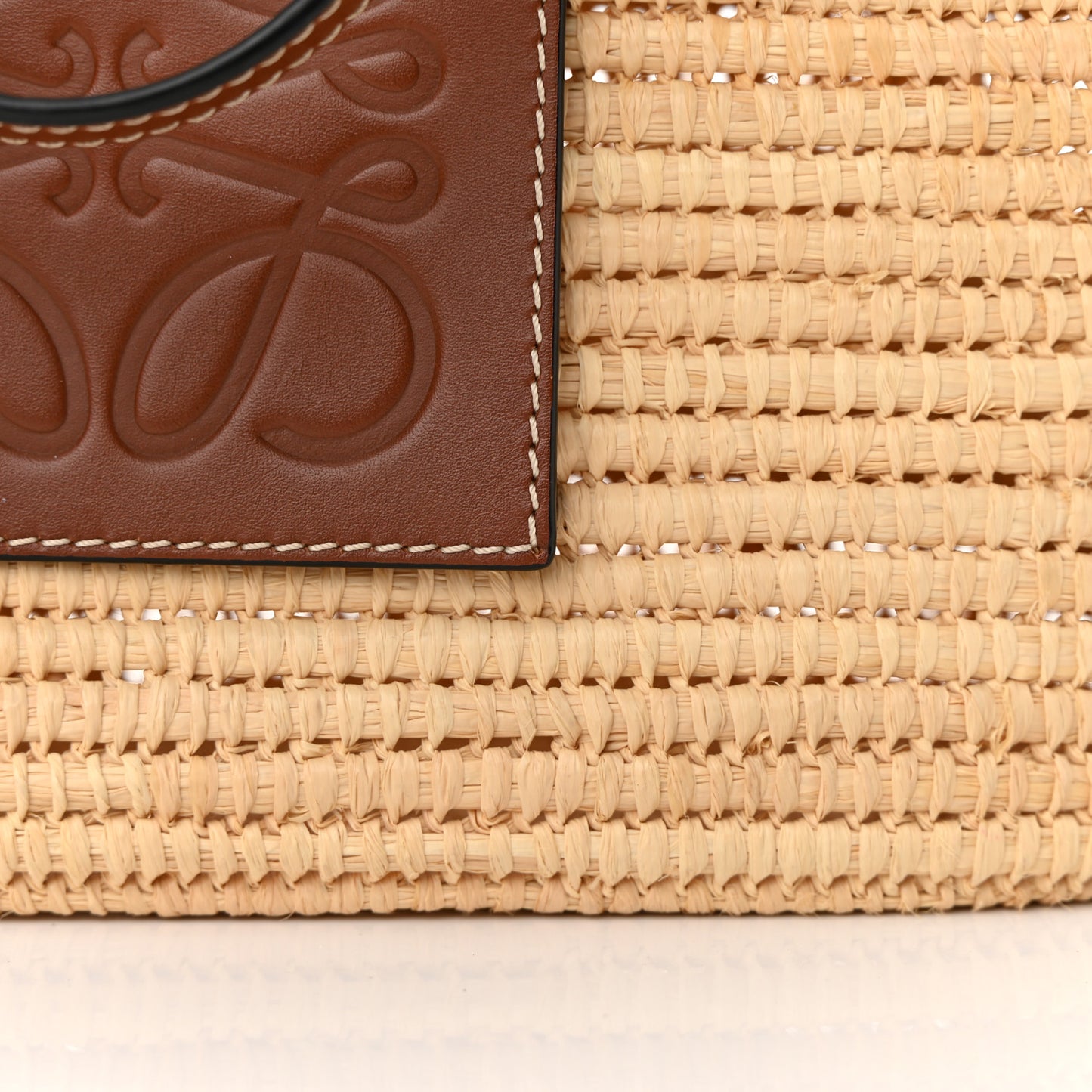 Raffia Small Square Basket Tote Bag Natural