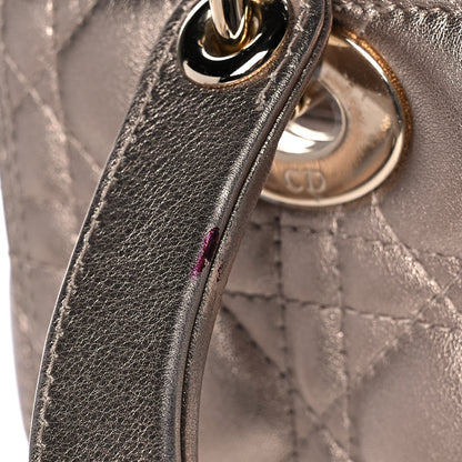 Christian Dior Metallic Calfskin Cannage Medium Lady Dior Gold 14 of 16