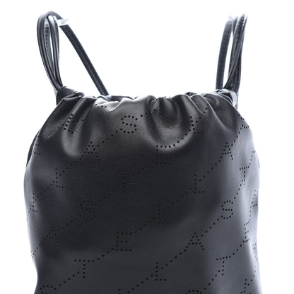 Stella McCartney Eco Alter Nappa Perforated Logo Mini Drawstring Backpack Black 9 of 9