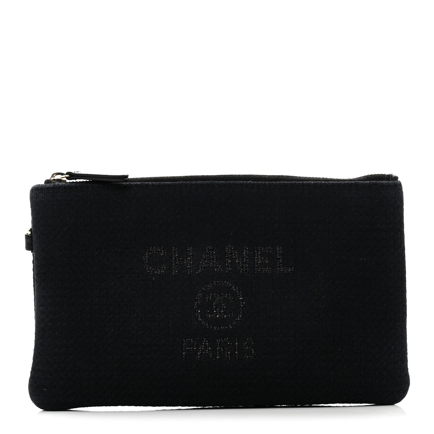 Chanel Mixed Fibers Small Deauville Pouch Black 1 of 5