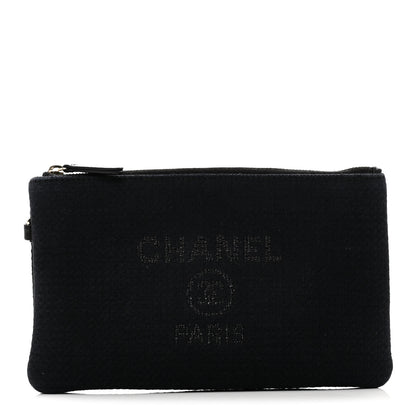 Chanel Mixed Fibers Small Deauville Pouch Black 1 of 5