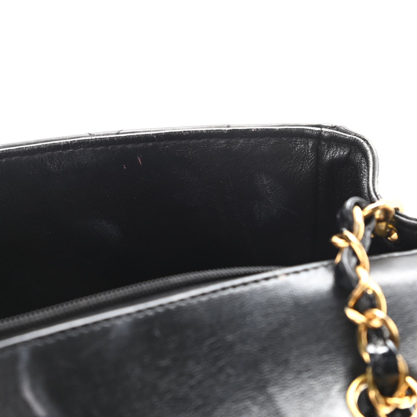Patent Quilted Medium Single Flap Bag Black